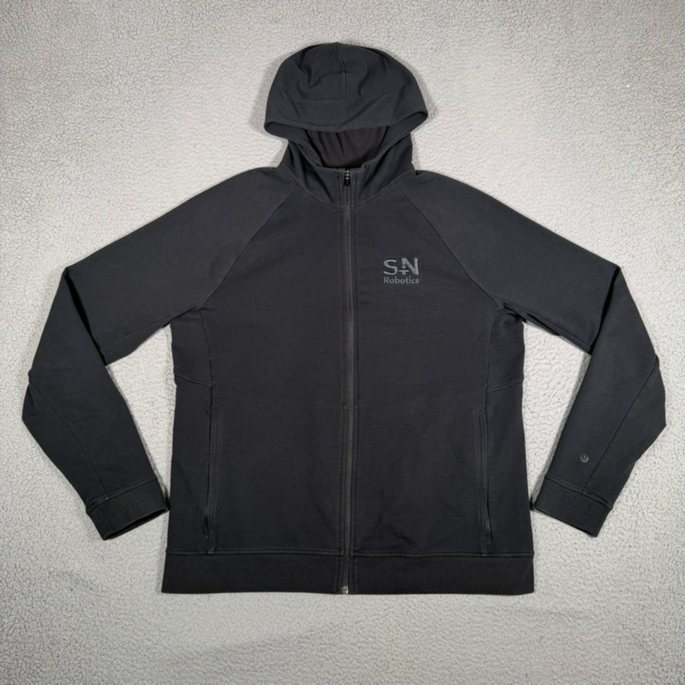 Lululemon Hoodie Mens XL Black City Sweat Full Zip Pockets Casual Stretch Logo